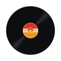 Vector music retro vinyl record flat icon