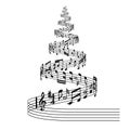 Vector music score Christmas tree Royalty Free Stock Photo
