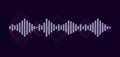 Vector music sound waves. Audio digital equalizer technology, console panel, musical pulse. Dark background Royalty Free Stock Photo