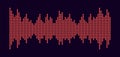 Vector music sound waves. Audio digital equalizer technology, console panel, musical pulse. Dark background Royalty Free Stock Photo