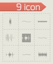 Vector music soundwave icons set Royalty Free Stock Photo