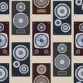 Vector music speakers seamless pattern. Music theme