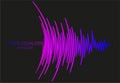 Vector music wave energy logo. Color pulse audio player banner. Futuristic waveform technology illustration Royalty Free Stock Photo