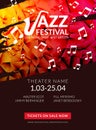 Vector musical flyer Jazz festival. Music poster background festival brochure flyer template.