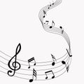 Vector musical notes. Music. Gray background. Vector illustration. EPS 10