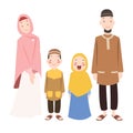 Vector - muslims family cartoon illustration