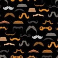 Vector mustache beard face haircut silhouette isolated seamless pattern vector background