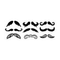 Vector mustache silhouette isolated