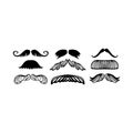 Vector mustache silhouette isolated