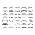 Vector mustache silhouette isolated