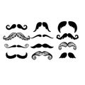 Vector mustache silhouette isolated