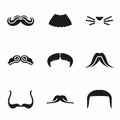 Vector Mustaches icon set