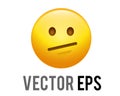 Vector muted yellow neutral helpless, disappointed, upset face icon with dotted or dashed outline Royalty Free Stock Photo