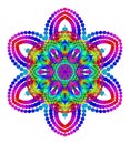 Vector Mystical Mandala for Meditation Openwork Six Petalled Iridescent Flourish Mystic Yantra Pattern