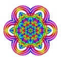 Vector Mystical Mandala for Meditation Openwork Six Petalled Iridescent Flourish Mystic Yantra Pattern