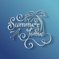 Vector Name of Season of the Year, Summer Time Inscription with