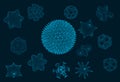 Vector Nanotech Particles Icons Set