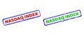 NASDAQ INDEX Bicolor Rough Rectangular Stamps with Grunge Styles