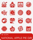 Vector National Apple Pie icon set