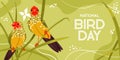 vector national bird day on green background. Flat style design. For social media, headers, website, poster, invitation