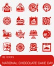 Vector National Chocolate Cake Day icon set