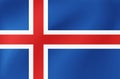 Vector national flag of Iceland. Illustration for sports competition, traditional or state events