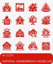 Vector National Gingerbread House Day icon set