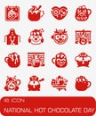 Vector National Hot Chocolate Day icon set