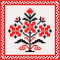 White and red Belarus ornament