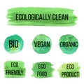 Vector natural organic icon, eco labels Royalty Free Stock Photo