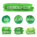 Vector natural organic icon, eco labels Royalty Free Stock Photo