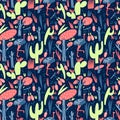 Vector nature composition. Element of seamless pattern. Flat illustration