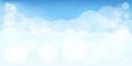 Vector Nature landscape background of blue sky and fluffy white clouds. illustration skyline for banner or spring summer Royalty Free Stock Photo