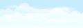 Vector Nature landscape background of blue sky and fluffy white clouds. illustration skyline for banner or spring summer