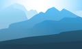 Vector nature landscape mountain peak horizon travel illustration background. Royalty Free Stock Photo