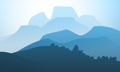 Vector nature travel landscape mountain peak horizon travel illustration background. Royalty Free Stock Photo