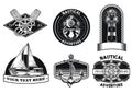 Nautical badge design set