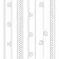 Vector nautical or climbing rope thin and thick isolated on white background for use as brush.