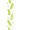 Vector nautical flip flops green vertical border