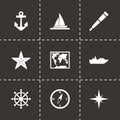 Vector nautical icon set Royalty Free Stock Photo