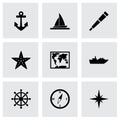 Vector nautical icon set Royalty Free Stock Photo