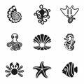 Vector Nautical icon set Royalty Free Stock Photo