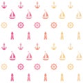 Vector marine nautical seamless pattern background with pastel colors