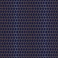 Vector dark blue gold chains mesh seamless pattern Royalty Free Stock Photo