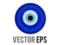 Vector Nazar Amulet blue eye shaped icon, senses of looking, charms, envy, jealousy in Turkey culture