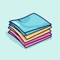 Vector of a neat stack of folded towels, perfect for a hotel or spa setting