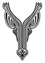 Vector Neck line baroque embroidery design for blouses