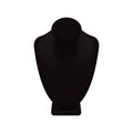 Vector necklace display for jewelry. Black mannequin stand for jewelry