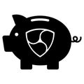 NEM Icon On Piggy Bank Isolated Royalty Free Stock Photo