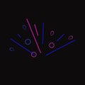 Vector Neon Abstract Line Art, Firework Illustration, Blue and Violet Colors, Geometric.